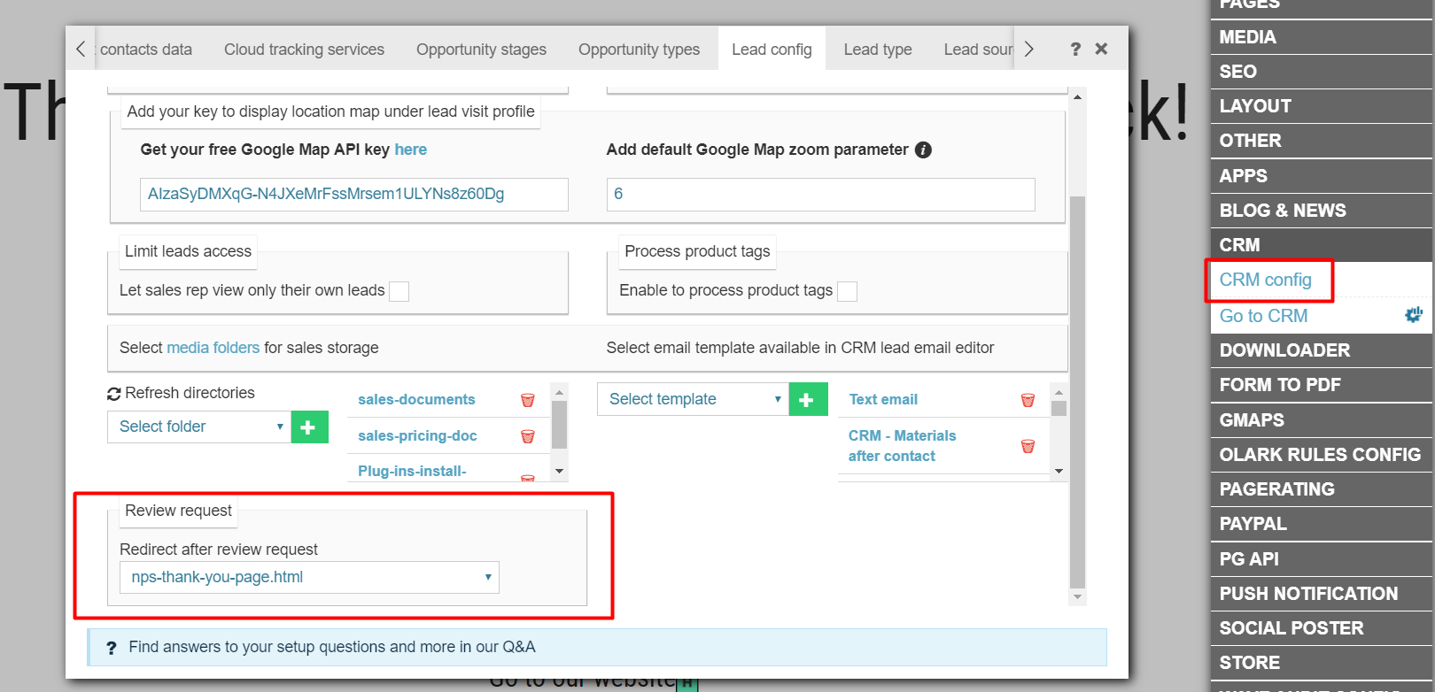 crm config