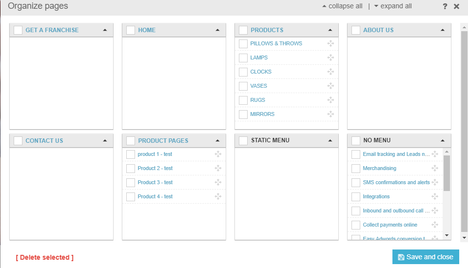 how to organize pages view