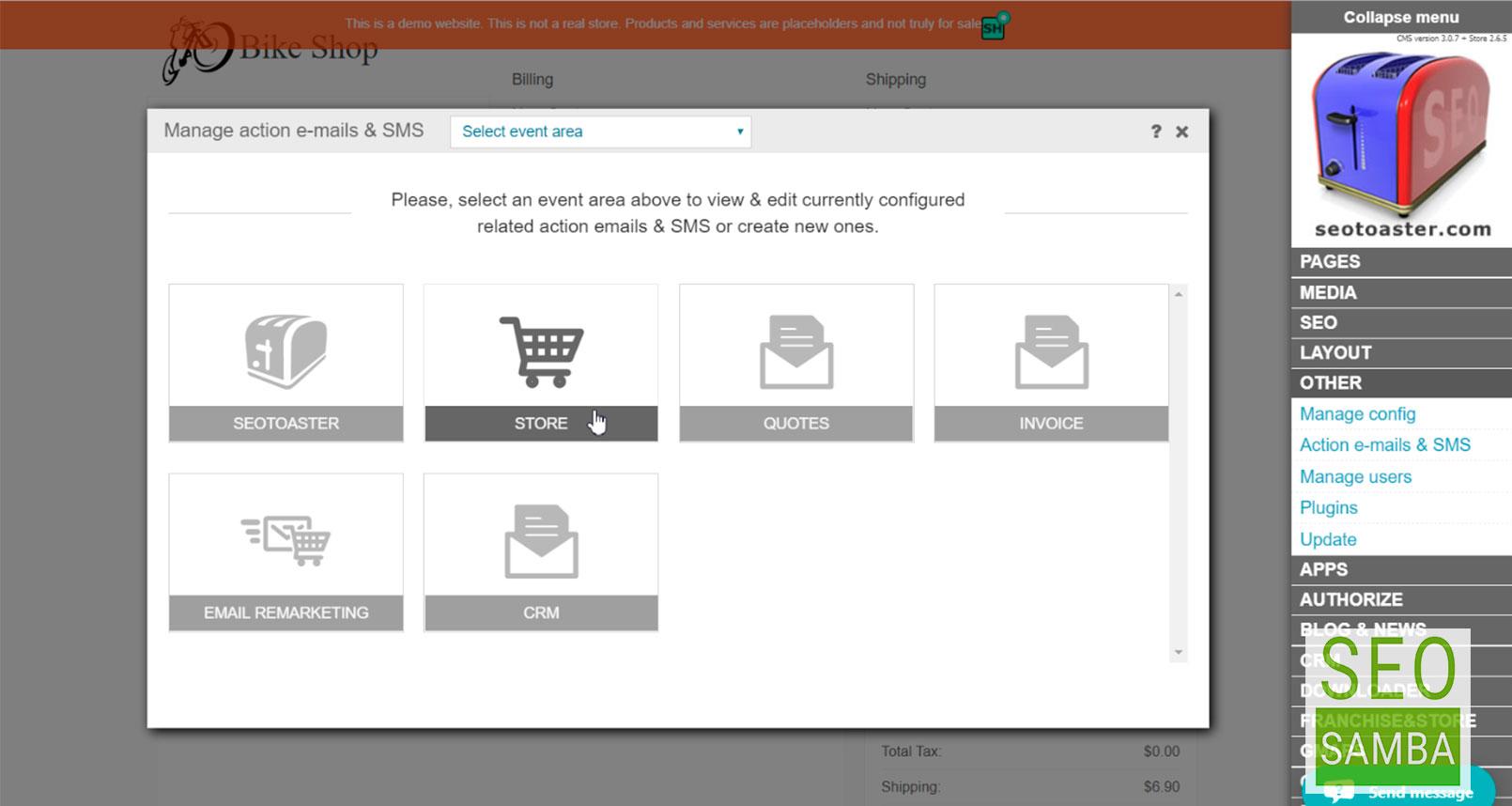 action emails store text logo