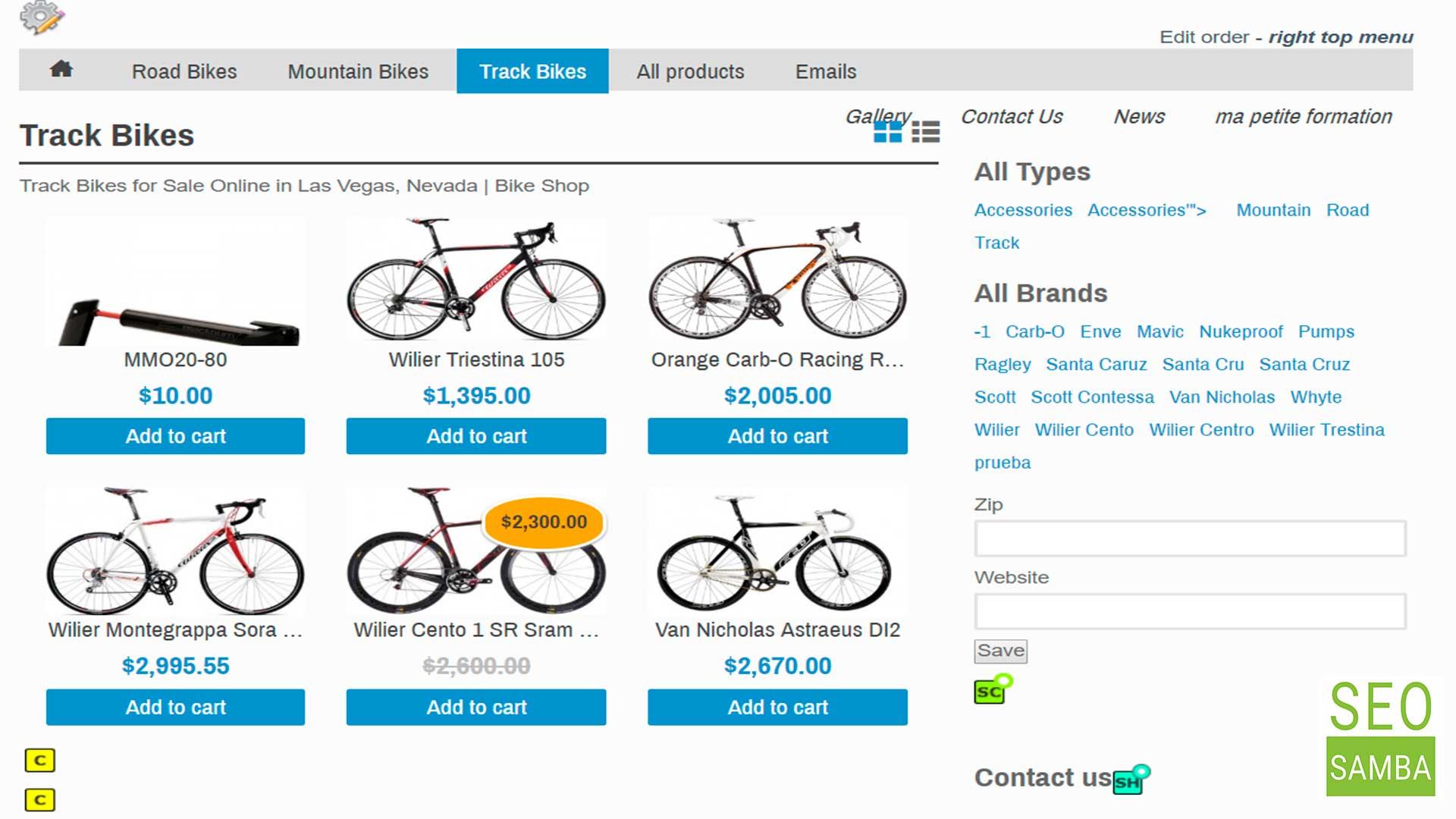 product listing