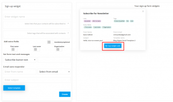 copy widget code
