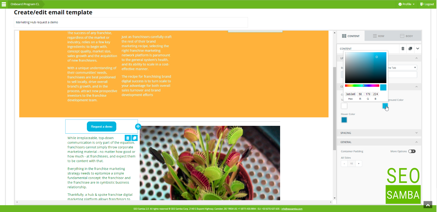 create and edit email template
