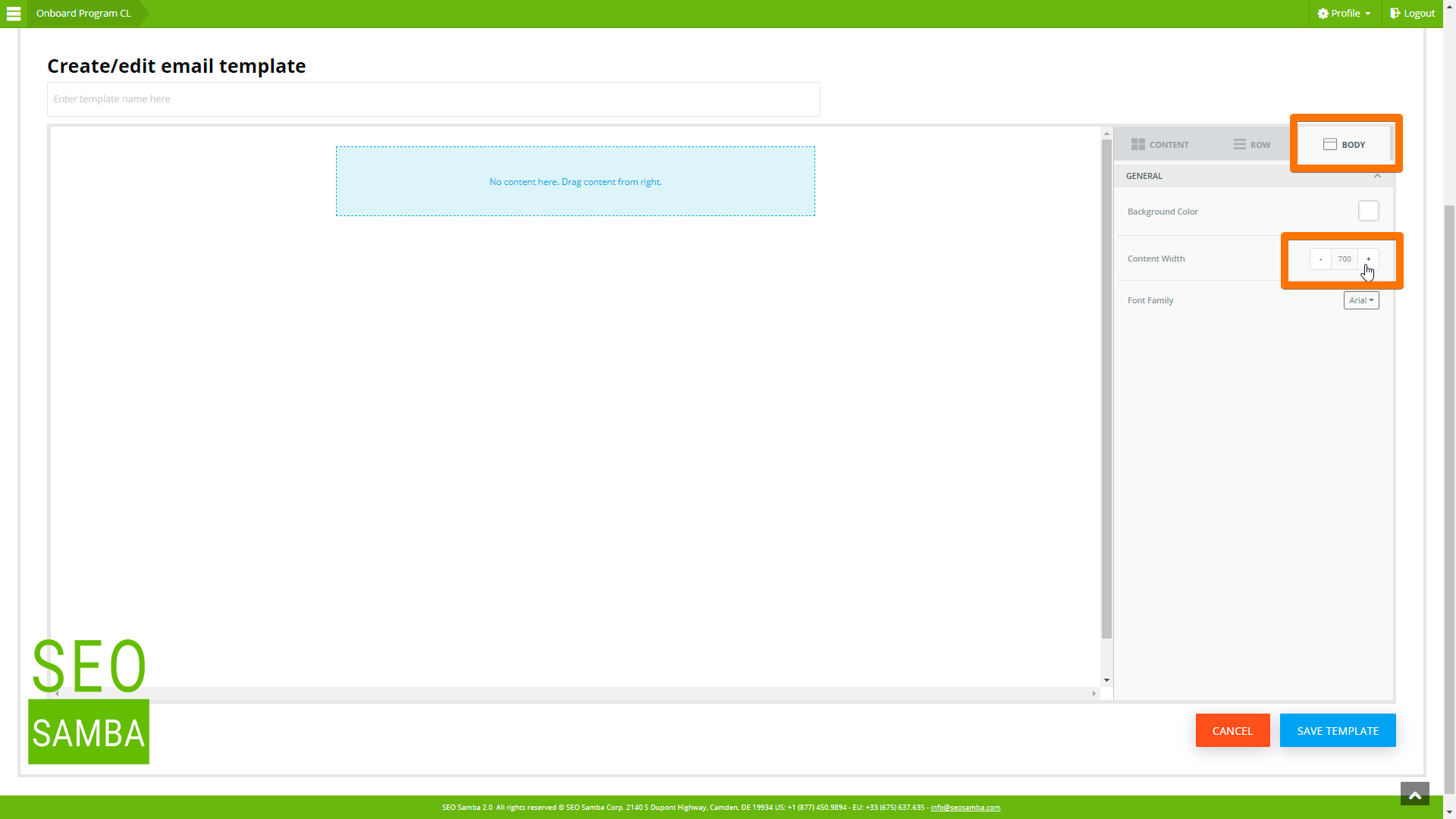 to use the editor to build a custom template or email just follow these steps