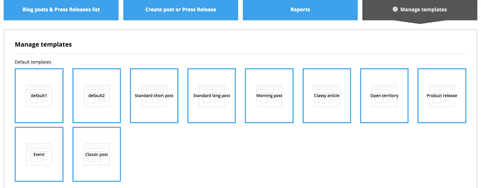 manage templates