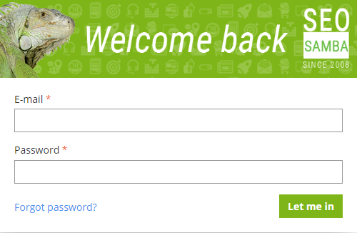 samba saas log in dashboard