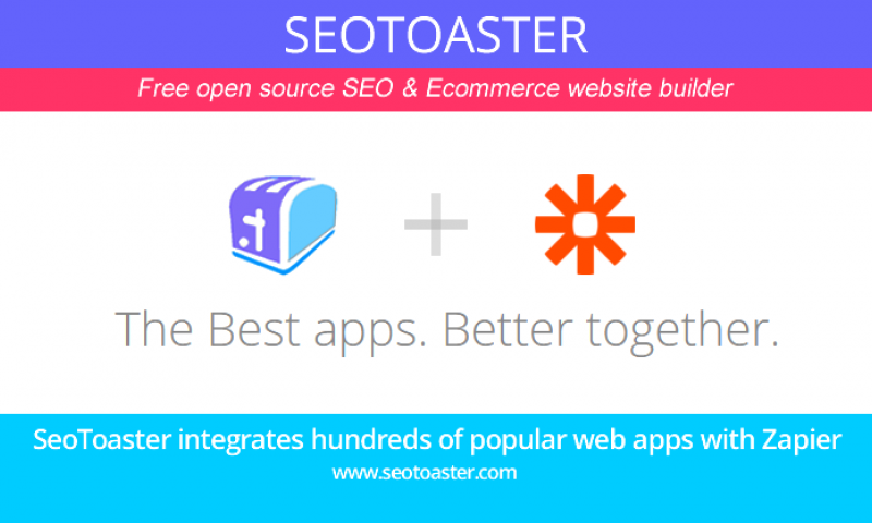 SeoToaster integrates hundreds of popular web apps with Zapier