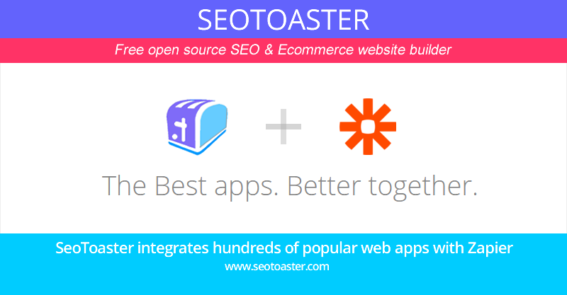 SeoToaster integrates hundreds of popular web apps with Zapier